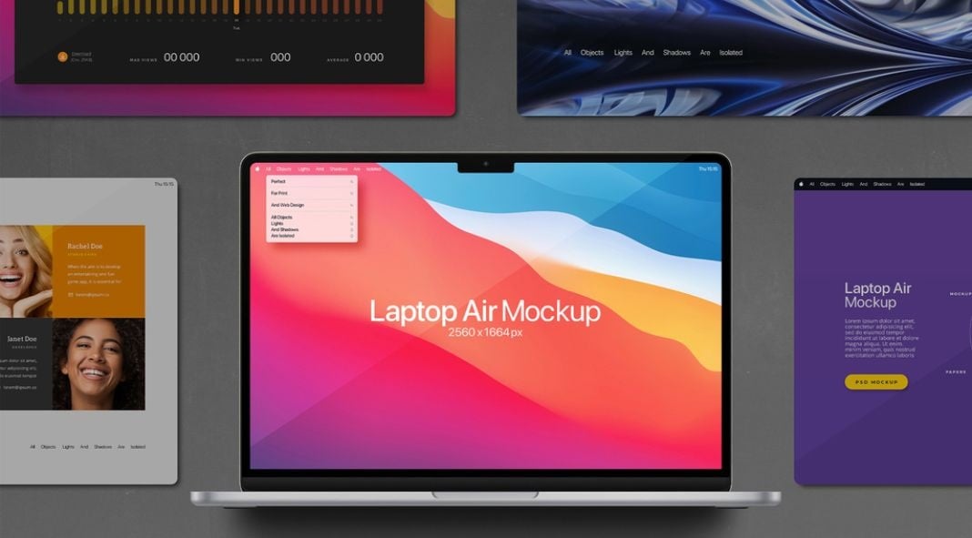 mockup created of laptop - student project