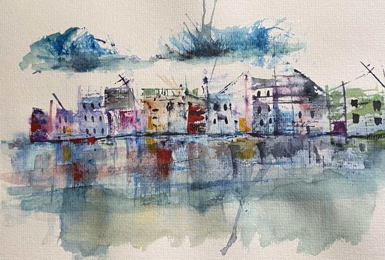 Loose and abstract watercolour painting - student project