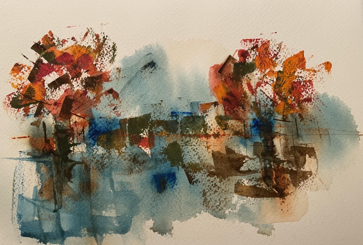 Autumn Leaves and city scape attached - student project
