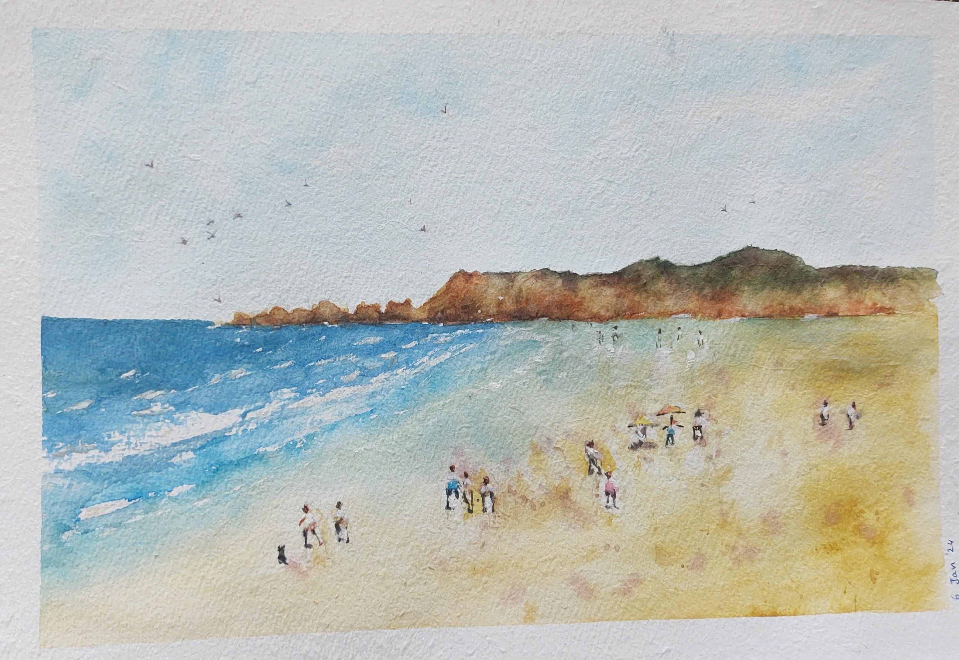 Beach Landscape - watercolor - student project