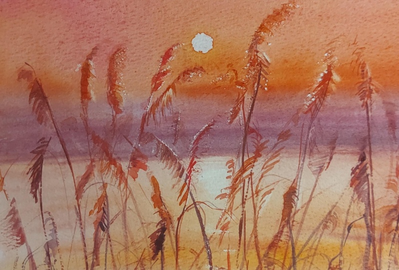 A Dreamy Sunset Landscape In Watercolor, Mastering Wet Technique For Beginners