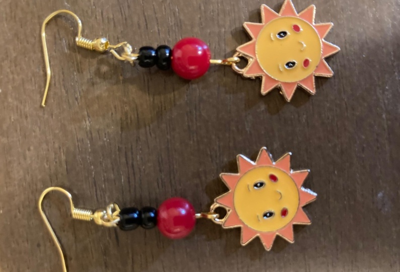 Sun charm earrings