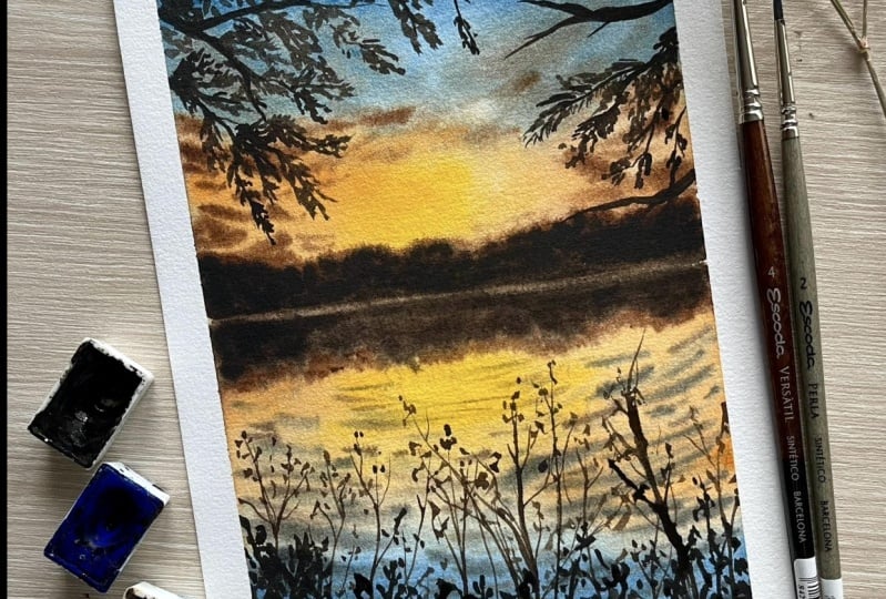 Sunset over Lake