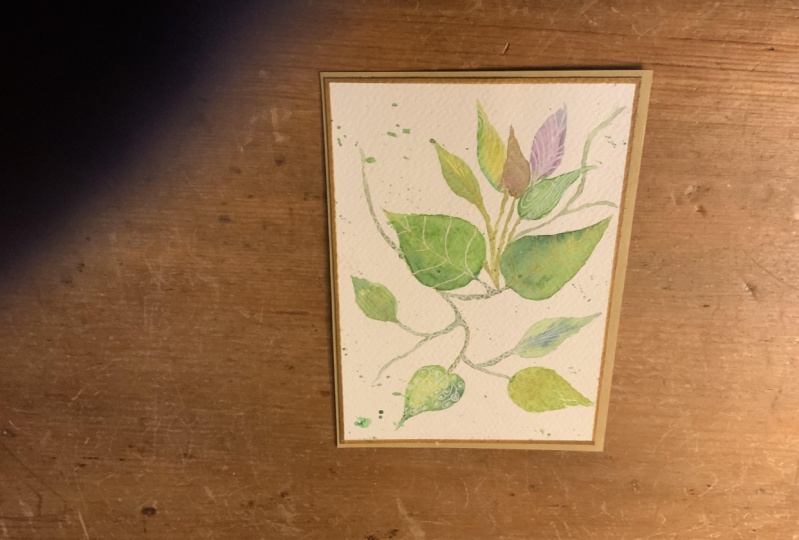 Watercolor with gel pens
