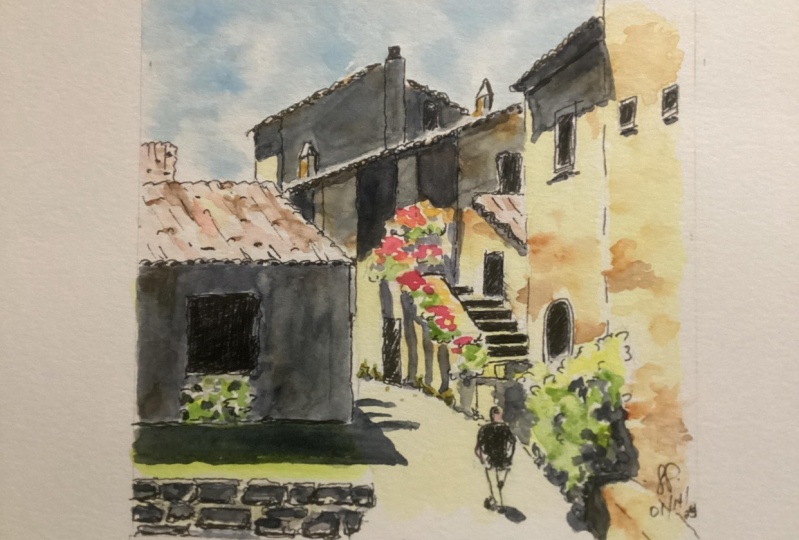 Ink and watercolor in Italy