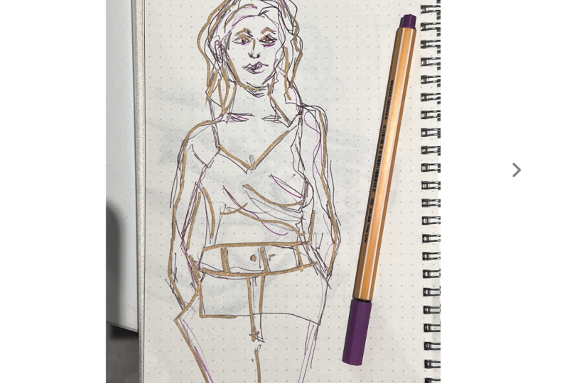 Blind contour line