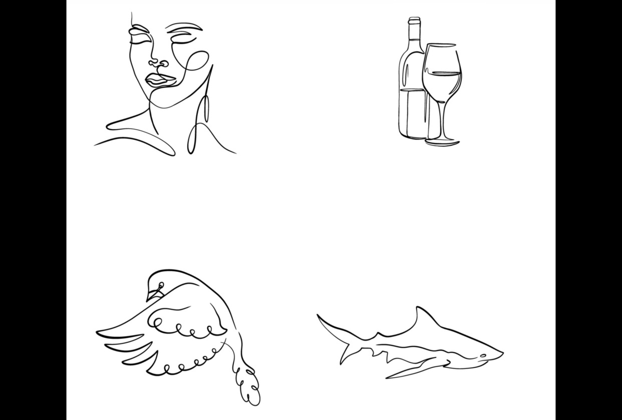 One line art tattoo - student project