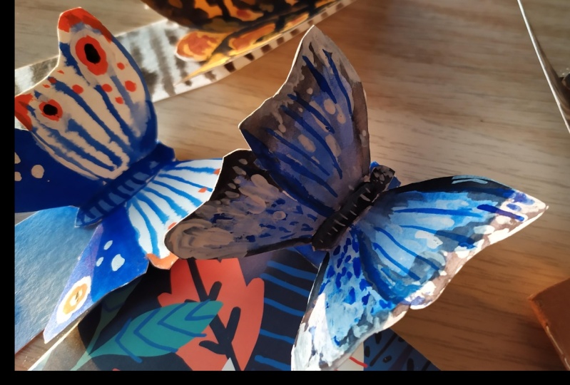 3D Blue butterfly bookmark