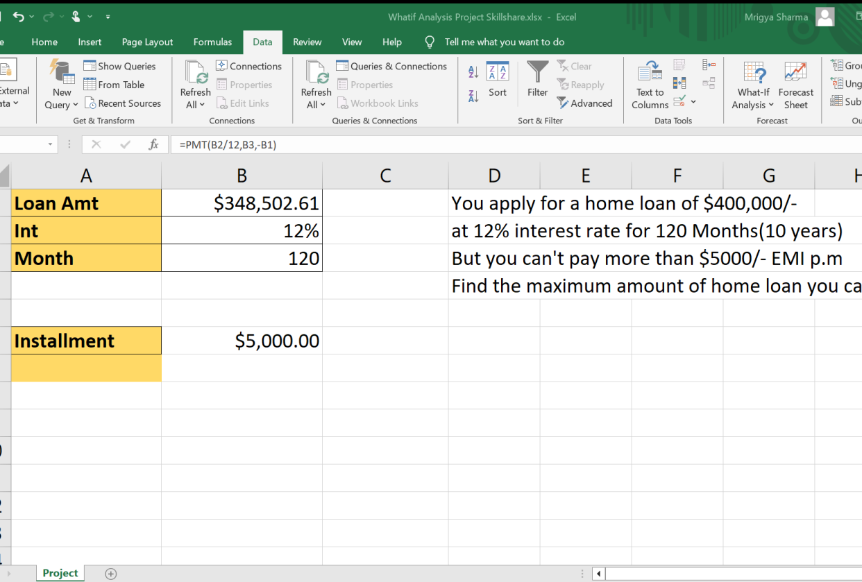 What if Analysis - student project