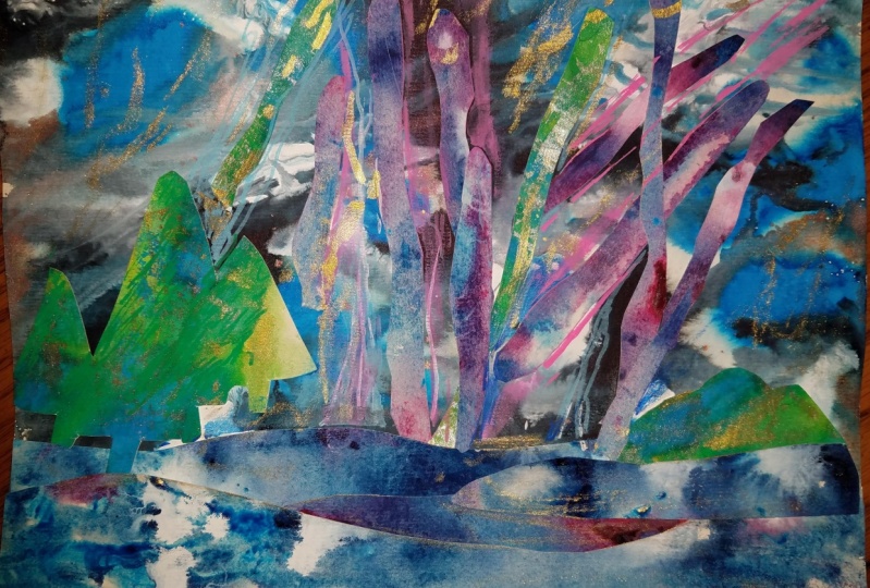 Chaotic northern lights collage