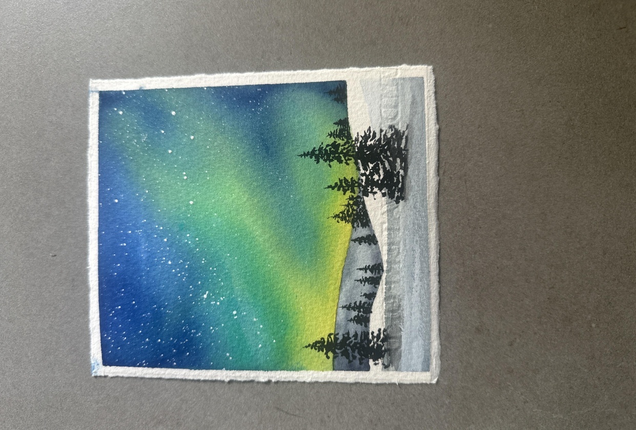 Watercolour landscape - student project