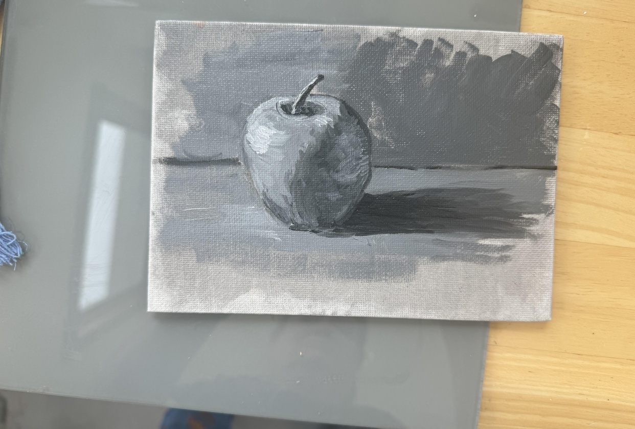 Black and white apple - student project