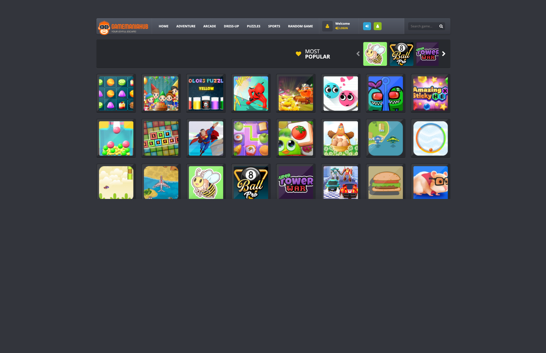 Game Mania Hub - The Arcade Gaming Website