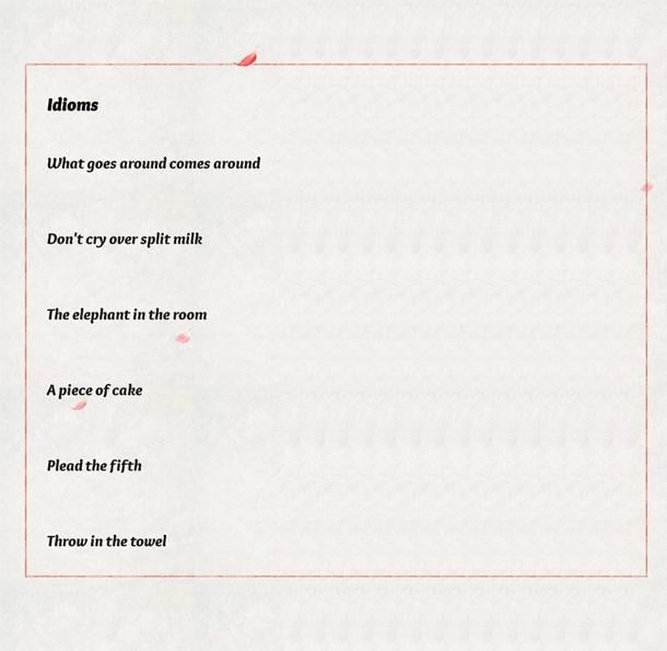 Idioms - student project