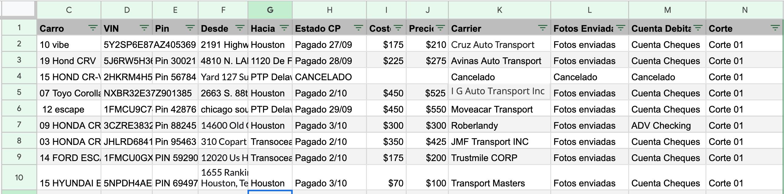 Adjusting existing sheet with course information - student project