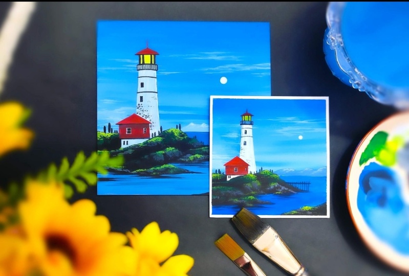 Lighthouse With Seascape