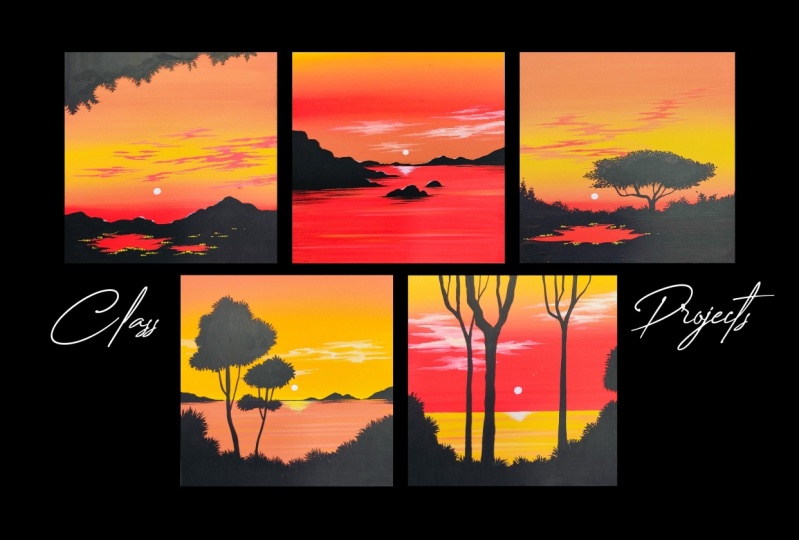5 Days of Therapeutic Sunset Paintings
