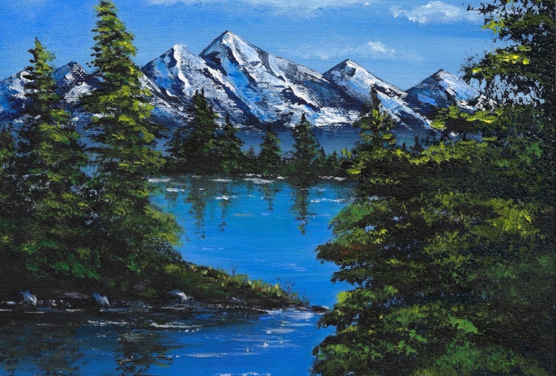 Acrylic Mountains & Lake