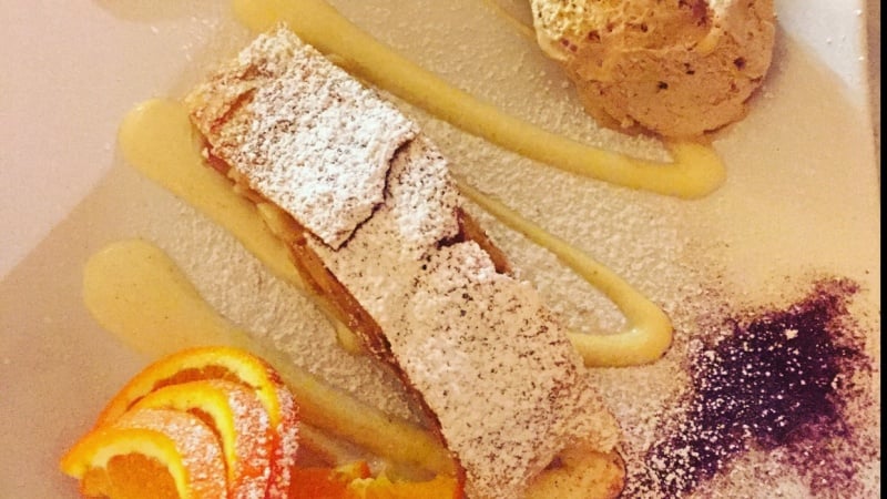 Overhead shot of delectable pastry