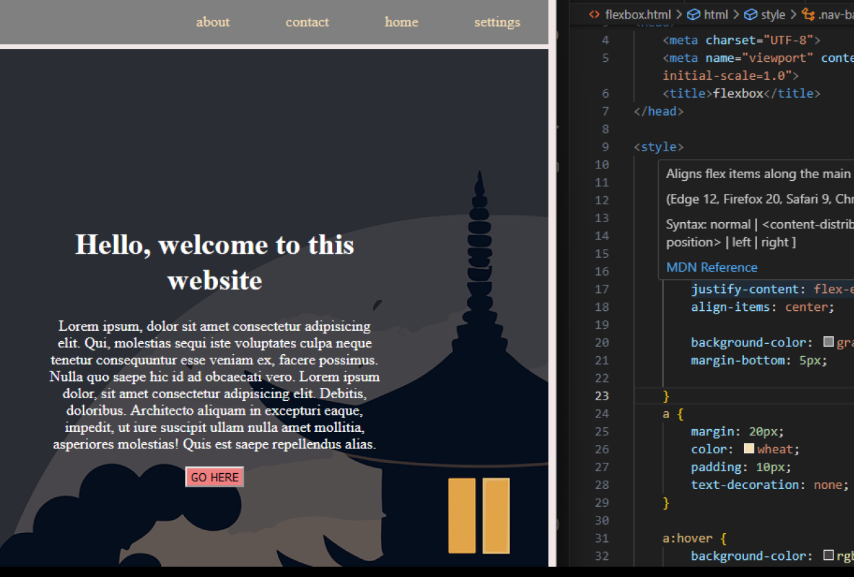 CSS flex - student project