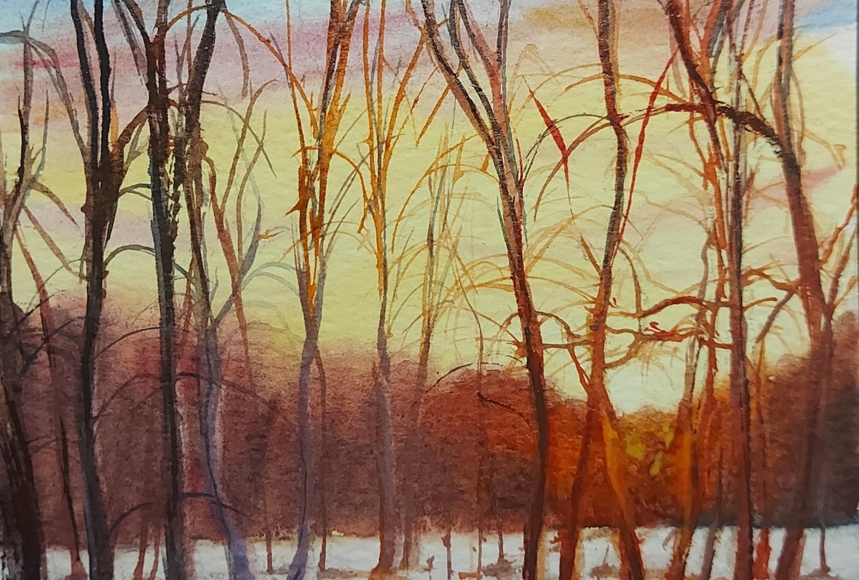 Watercolor Landscape - A Simple Art Challenge for 14 days - student project