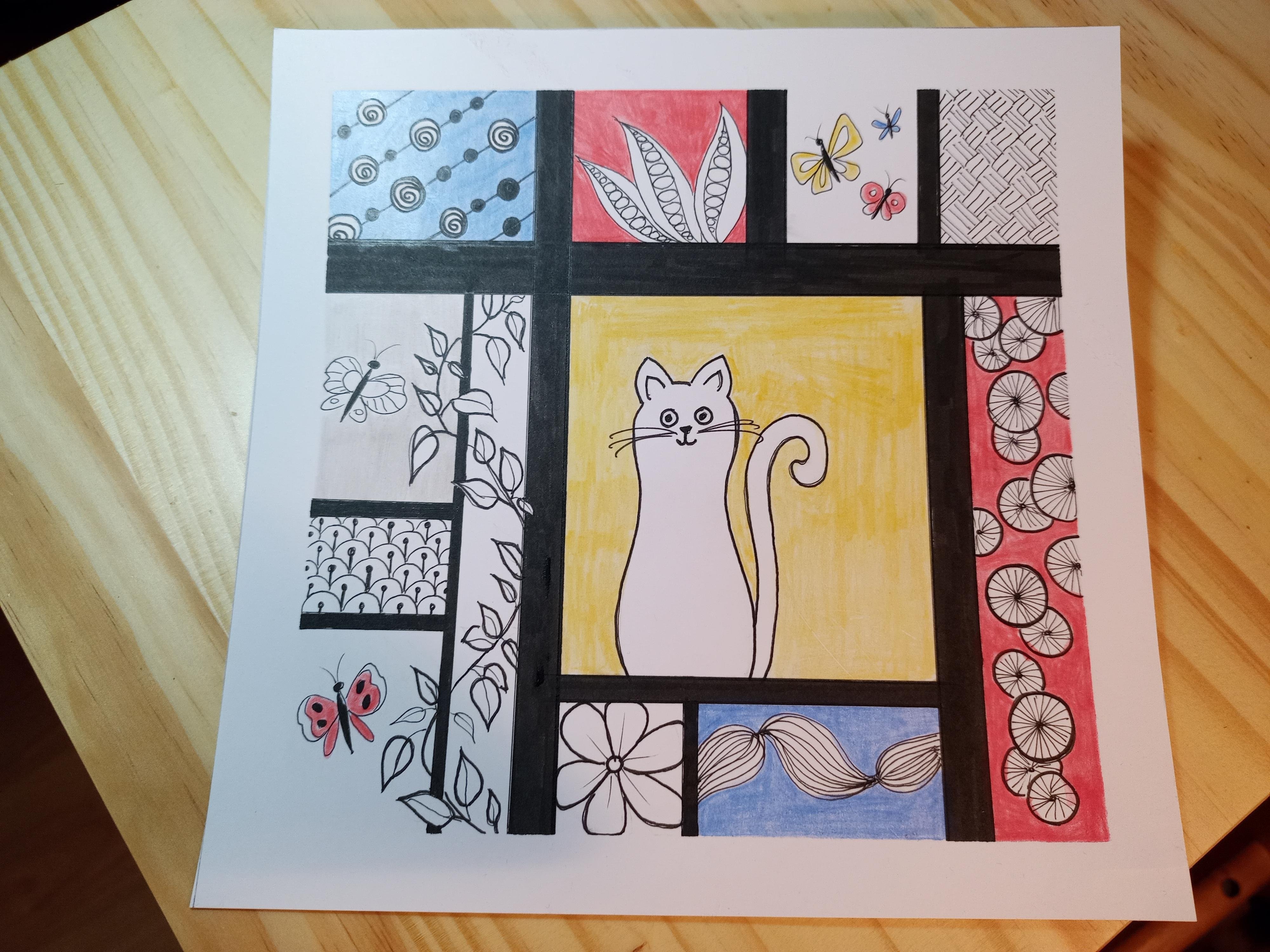 Mondrian inspired tangle - student project