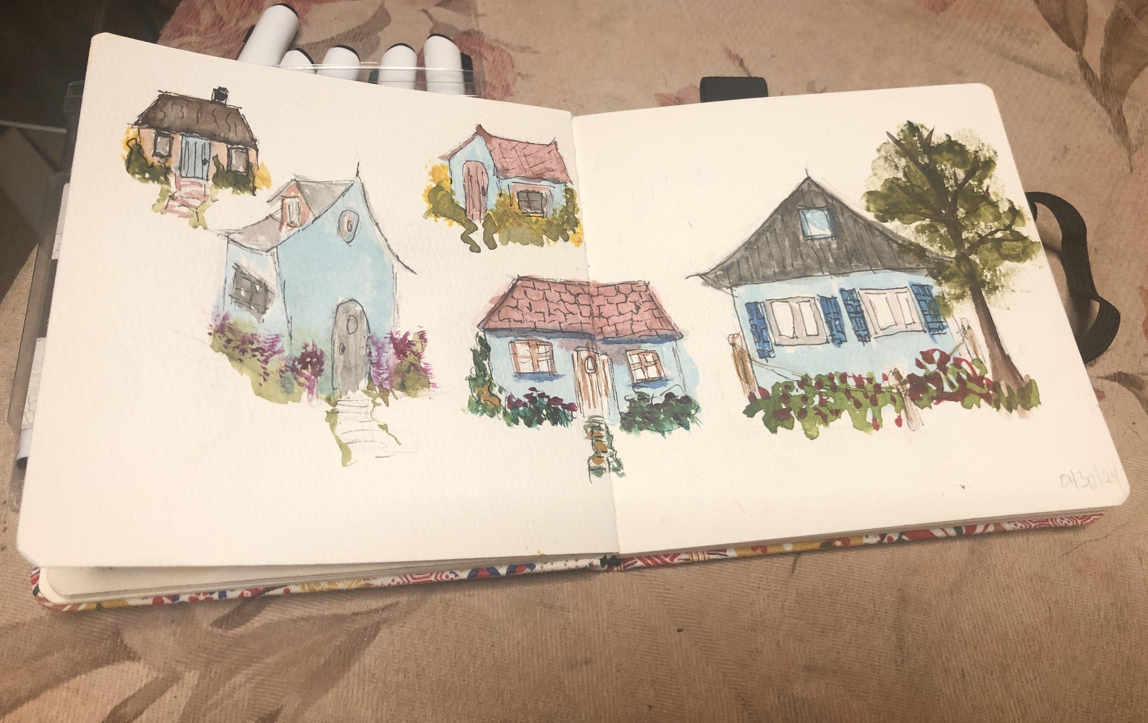 First cottage doodles - student project
