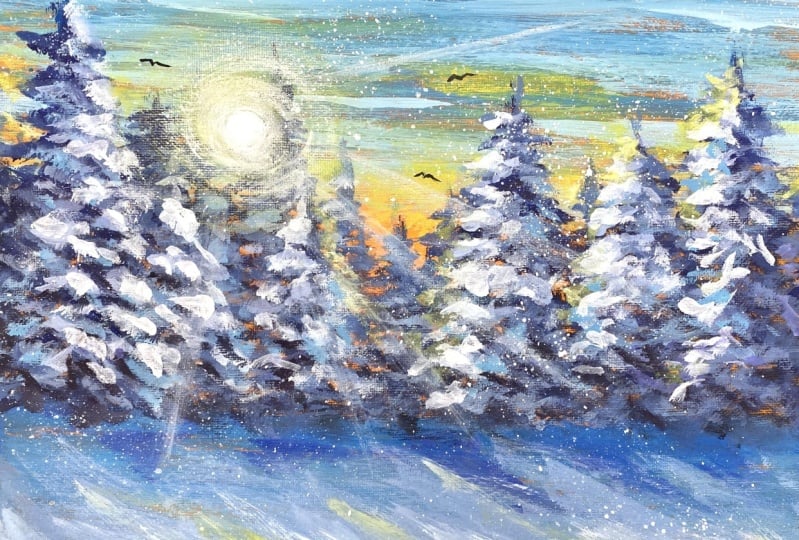 Snowy Trees Study