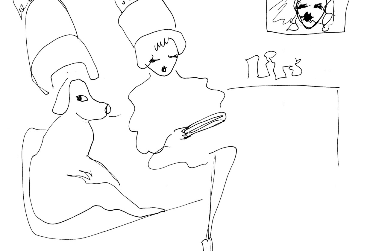 Beauty Salon quick Sketch Blind Contour class - student project