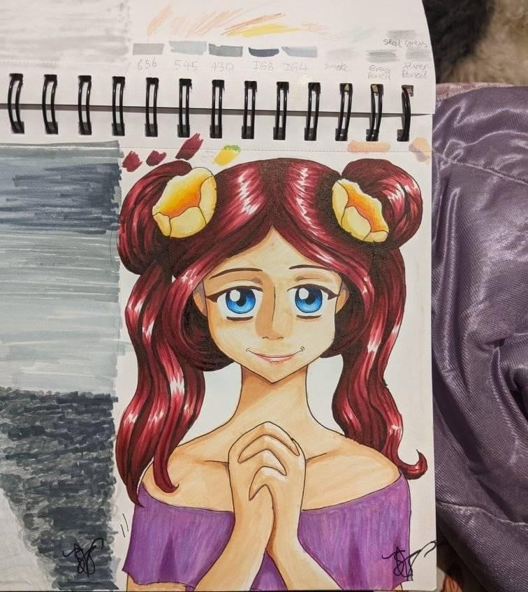 Girl with red hair - student project