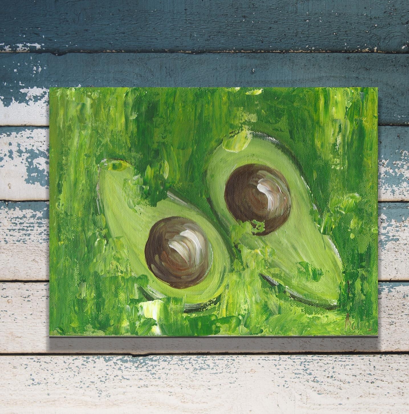 Acrylic avocados - student project