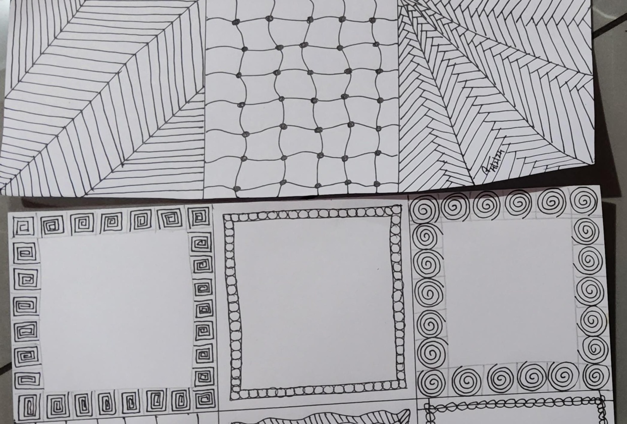 Learning Zentangle designing - student project