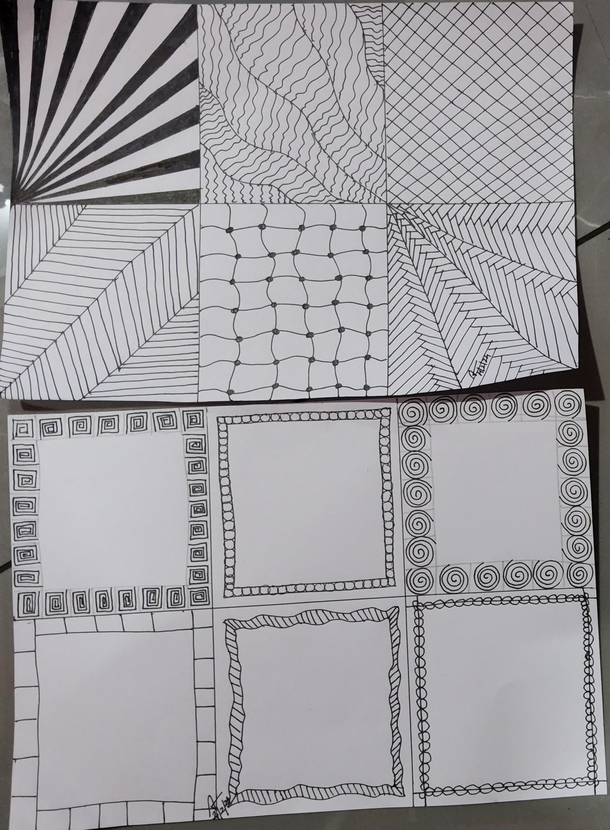 Learning Zentangle designing - student project