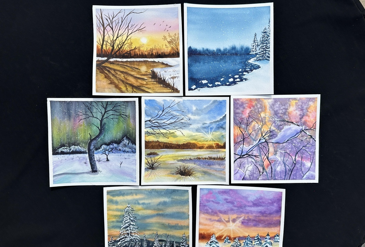 Watercolor Winter Wonderland - student project