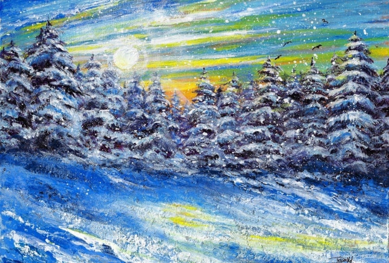 Snowy Landscape in acrylic