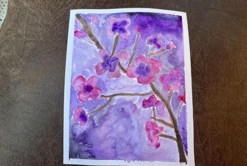 Watercolour cherry blossoms