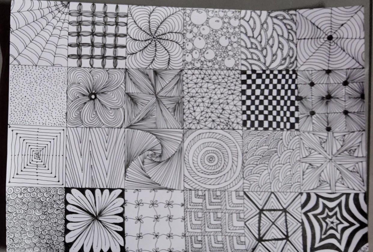 Interesting zentangles designs - student project