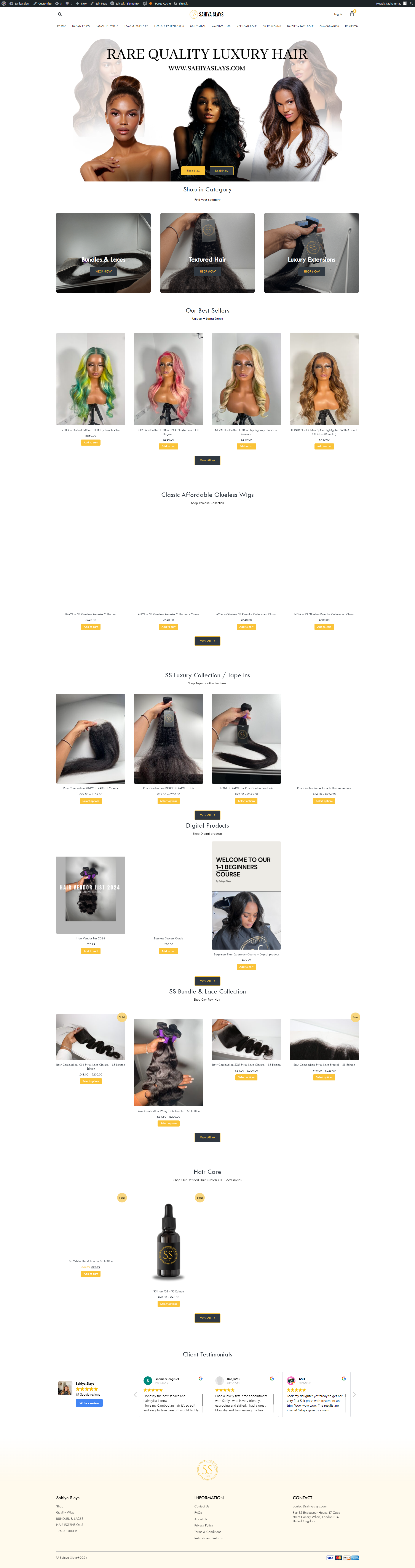 Website Design for Beauty Salon - student project
