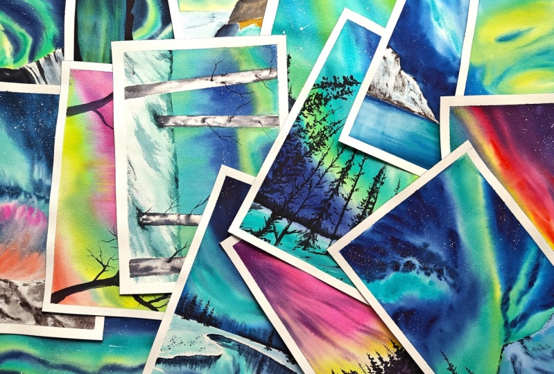 15 Days of watercolor Aurora