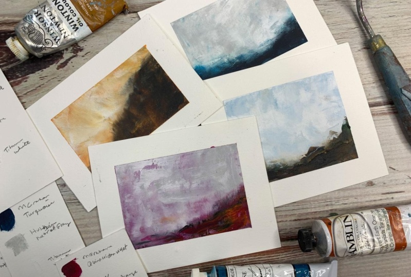 Oil & Cold Wax: Dreamy Little Landscapes