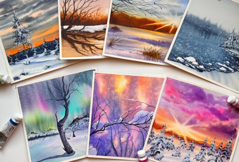 Watercolor Winter Wonderland