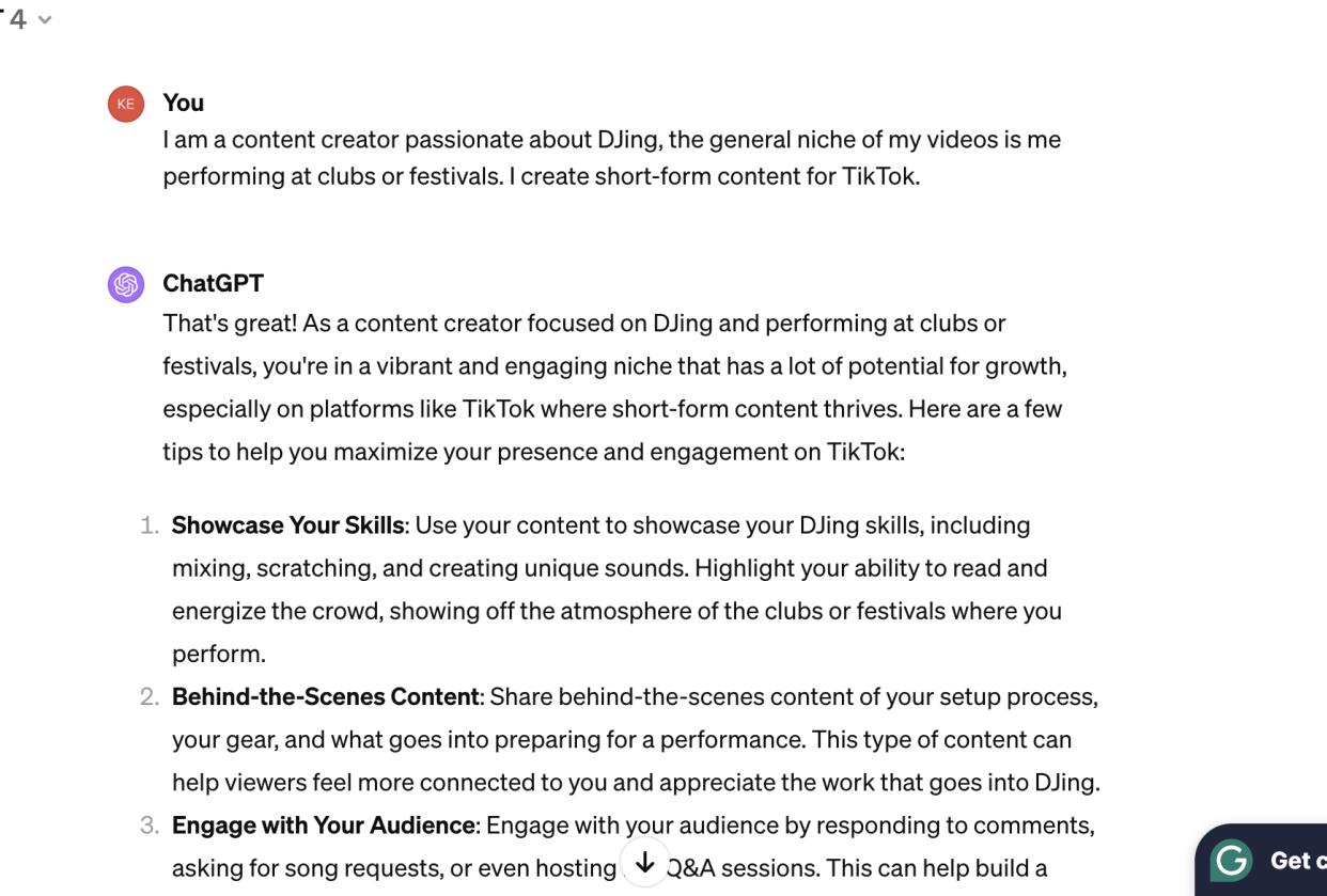 Short form video content ideas to grow my DJ Brand - student project