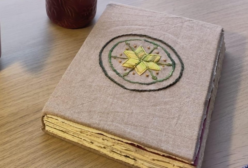 Winter star embroidery sketchbook