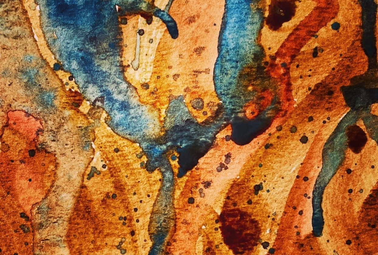 Coffee & Watercolour Abstract - student project