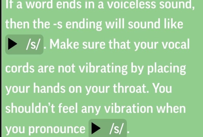 Pronunciation of S endings