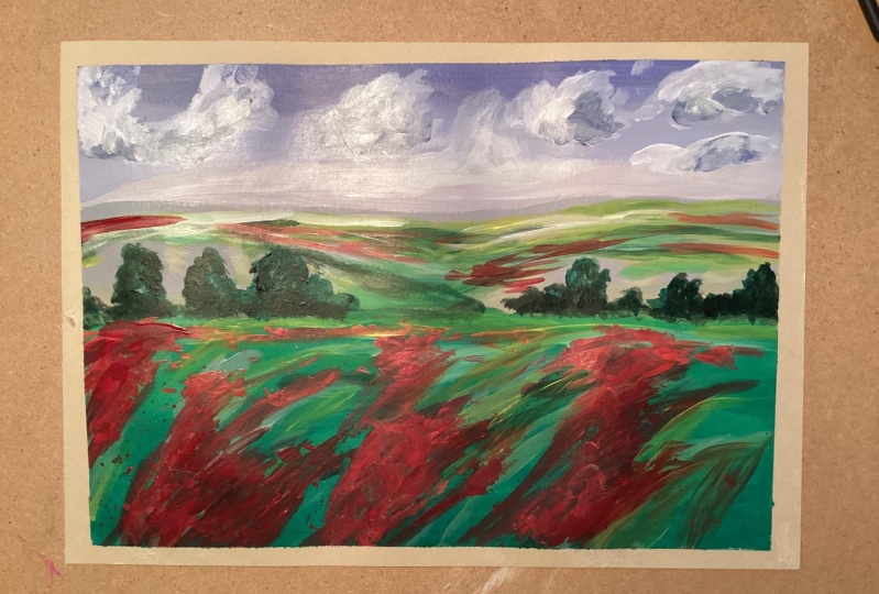 Acrylic abstract landscape