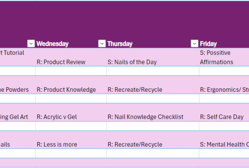30 Day IG Calendar