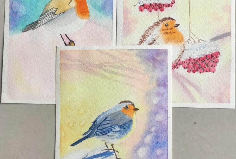 Three robins