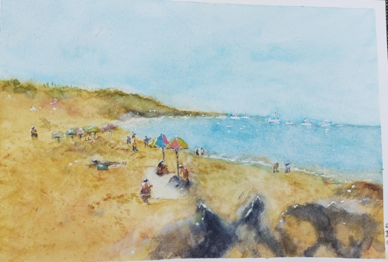 Busy beach Landscape