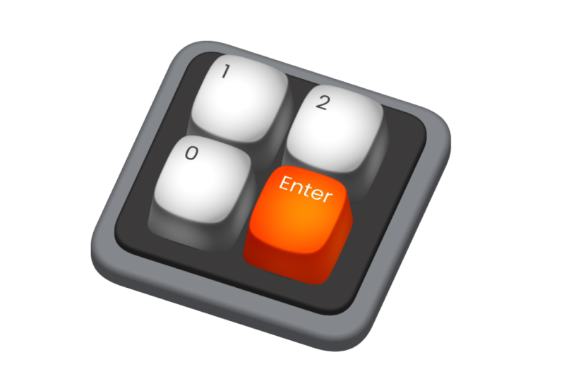Num pad with spline